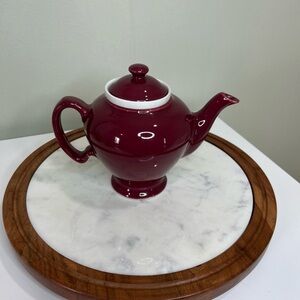 Vintage McCormick Tea Burgundy Teapot w/ Infuser USA Baltimore MD Stoneware